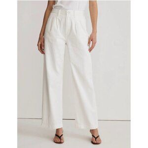 Madewell Baggy Straight Jeans NWT Sz 32 White Pleated Front High Waisted